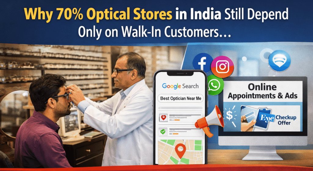 Why 70% Optical Stores in India Still Depend Only on Walk-In Customers – And How Digital Marketing Can Change That
